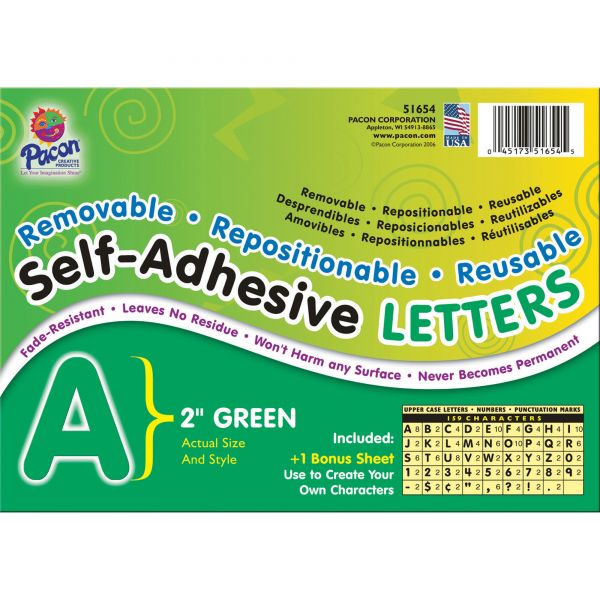 PAC51654 Pacon Reusable Self-Adhesive Letters