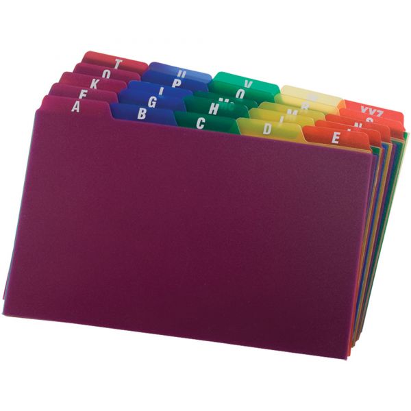 OXF73155 Oxford Card Guides, Alpha, 1/5 Tab, Polypropylene, 5 x 8, 25/Set