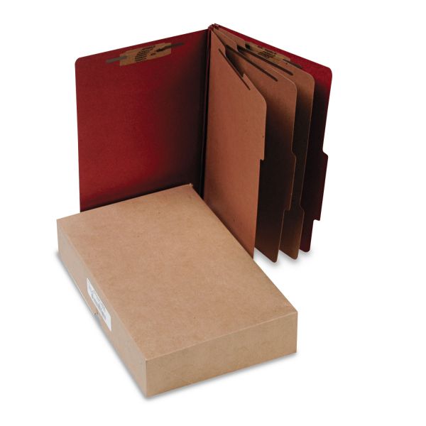 ACC16038 ACCO Pressboard 25-Pt Classification Folders, Legal, 8-Section, Earth Red, 10/Box