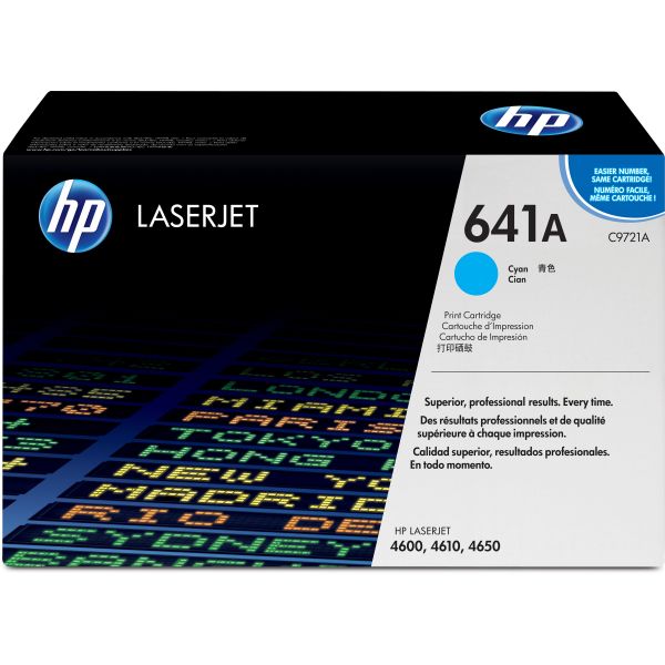HEWC9721A HP 641A, (C9721A) Cyan Original LaserJet Toner Cartridge