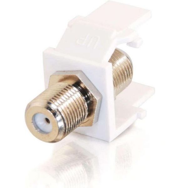 SYNX1773084 C2G Snap-In F-Type F/F Keystone Insert Module - White