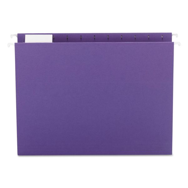 SMD64072 Smead Hanging File Folders, 1/5 Tab, 11 Point Stock, Letter, Purple, 25/Box