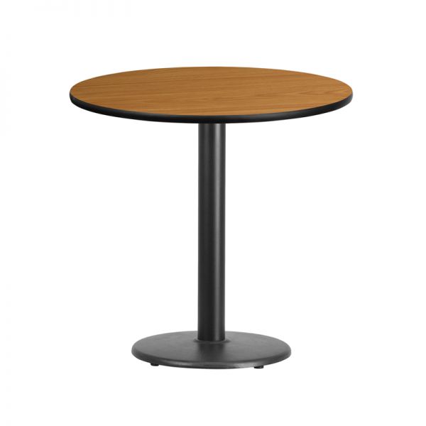 FHFXURD30NATTBTR18GG Flash Furniture 30'' Round Natural Laminate Table Top with 18'' Round Table Height Base