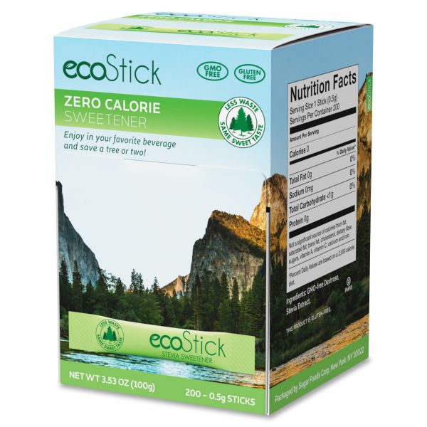 SUG83748 ecoStick Stevia Sweetener Packets