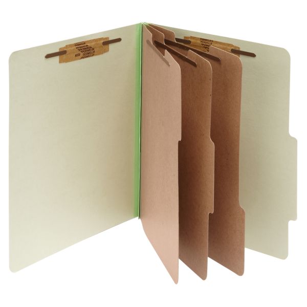 ACC16048 ACCO Pressboard 25-Pt Classification Folders, Legal, 8-Section, Leaf Green, 10/Box