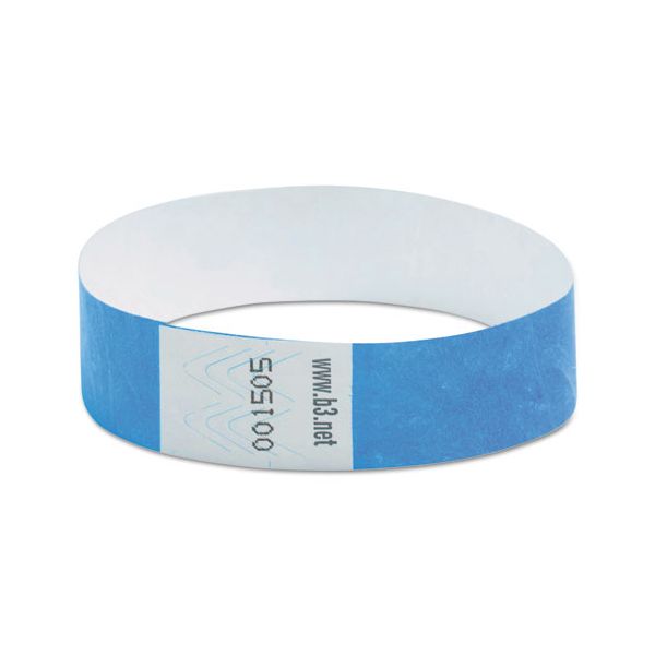 BAU85030 SICURIX Wristpass Security Wristbands, 3/4" x 10", Blue, 100/Pack