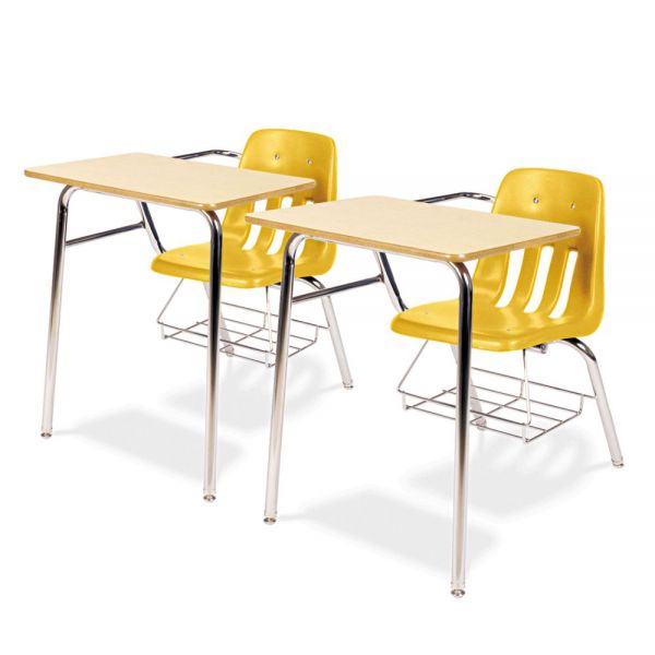 VIR9400BR47385 Virco 9400 Series Chair Desk, 21w x 33-1/2d x 30h, Fusion Maple/Squash, 2/Carton