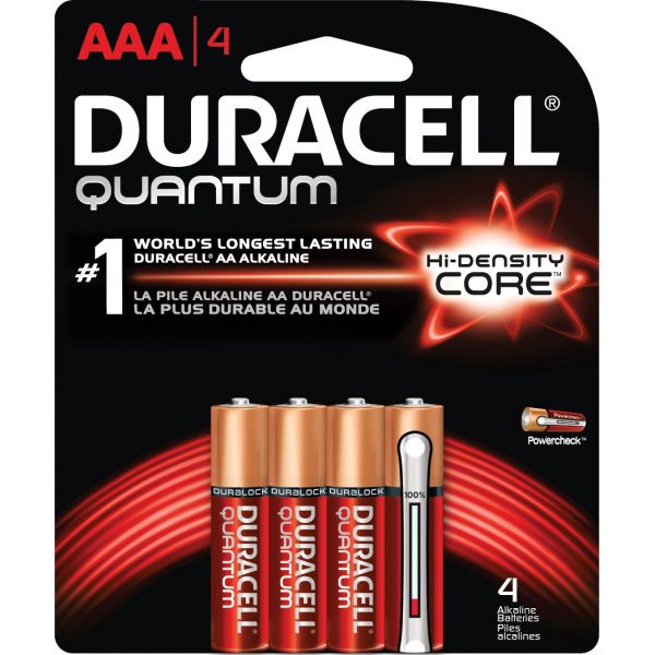 DURQU2400B4Z Duracell Quantum Alkaline Batteries, AAA, 4/PK