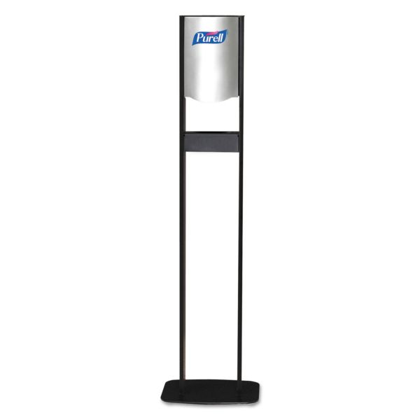 GOJ2454DS02 PURELL Elite TFX Floor Stand Dispenser Station, F/1200mL Refills, Chrome/Black, 2/Crtn