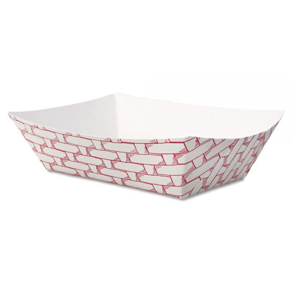 BWK30LAG050 Boardwalk Paper Food Baskets, 1/2 lb Capacity, Red/White, 1000/Carton