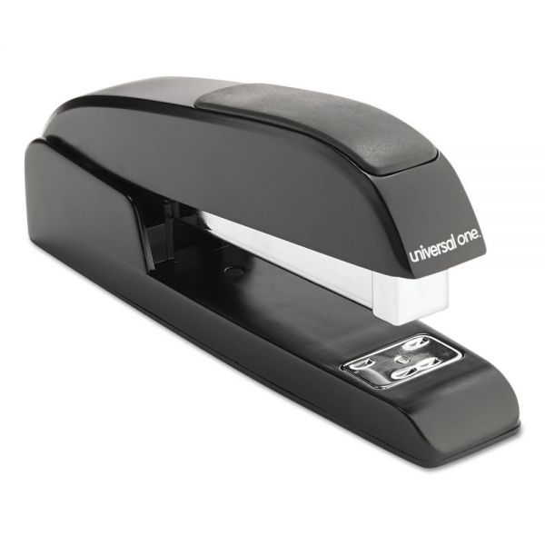 UNV43138 Universal Executive Full-Strip Stapler, 20-Sheet Capacity, 3 1/2" Throat, Black