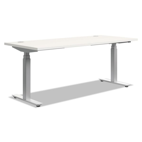 HONHAB3S24F HON Height-Adjustable Table Base, 72w x 24d x 23 5/8-49 1/4h, Silver