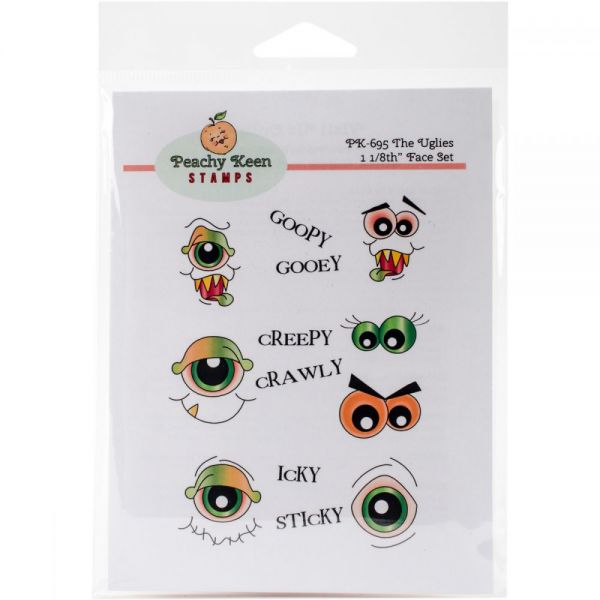 NOTM335353 Peachy Keen Stamps Clear Face & Word Assortment 13/Pkg