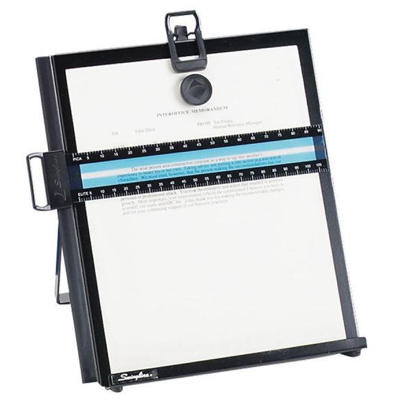 KMW62046 Kensington Letter-Size Freestanding Desktop Copyholder, Stainless Steel, Black