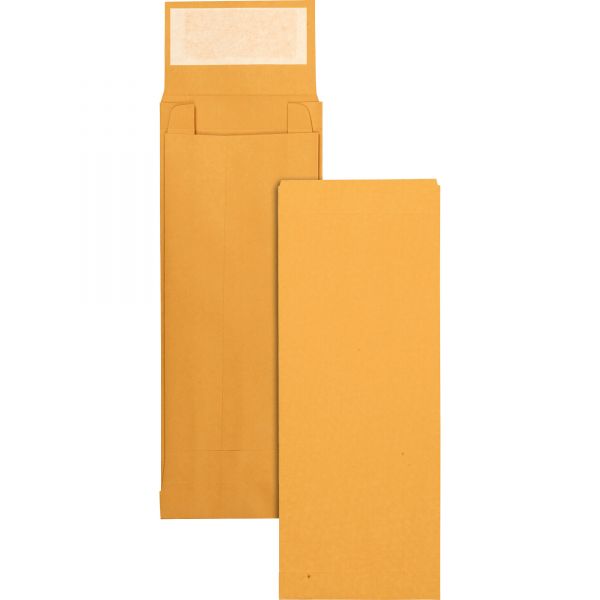QUA93331 Quality Park Redi Strip Kraft Expansion Envelope, 5 x 11 x 2, Brown, 25/Pack