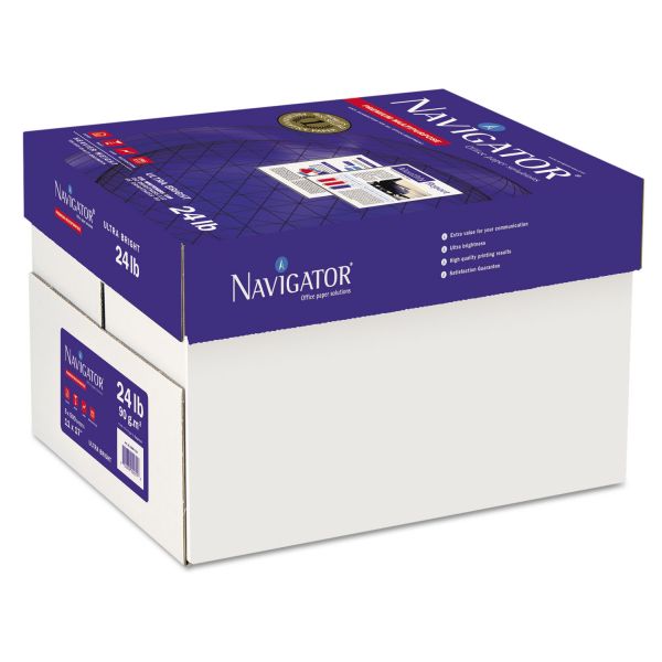 SNANMP1724 Navigator Premium Multipurpose Paper, 99 Brightness, 24 lb, 11 x 17, White, 2500 Sheets/Carton
