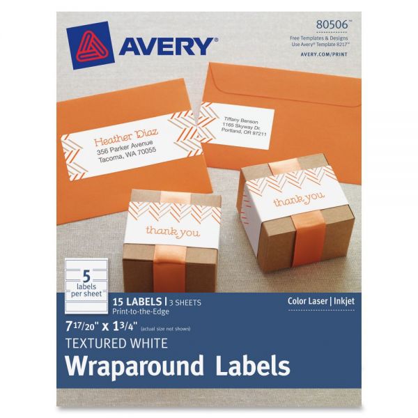 AVE80506 Avery Textured White Print-to-the-Edge Wraparound Address Labels