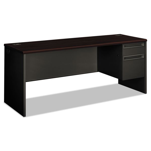HON38856RNS HON 38000 Series Right Pedestal Credenza, 72w x 24d x 29-1/2h, Mahogany/Charcoal