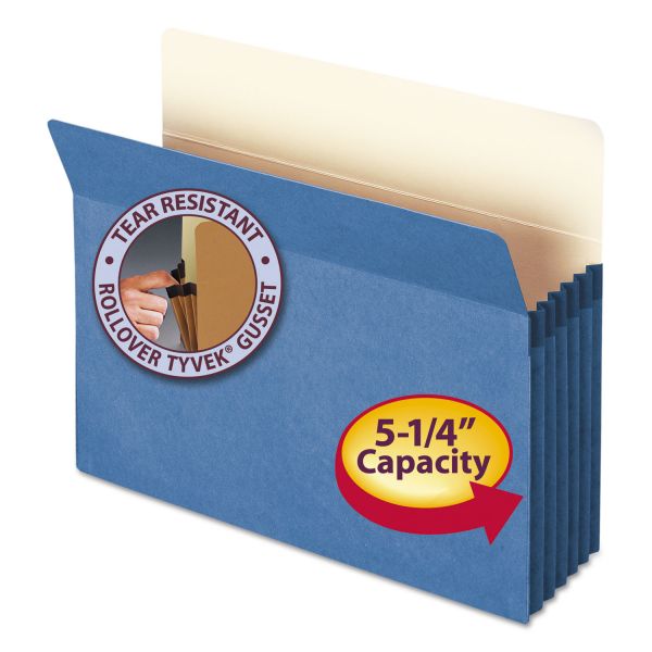 SMD73235 Smead 5 1/4" Exp Colored File Pocket, Straight Tab, Letter, Blue