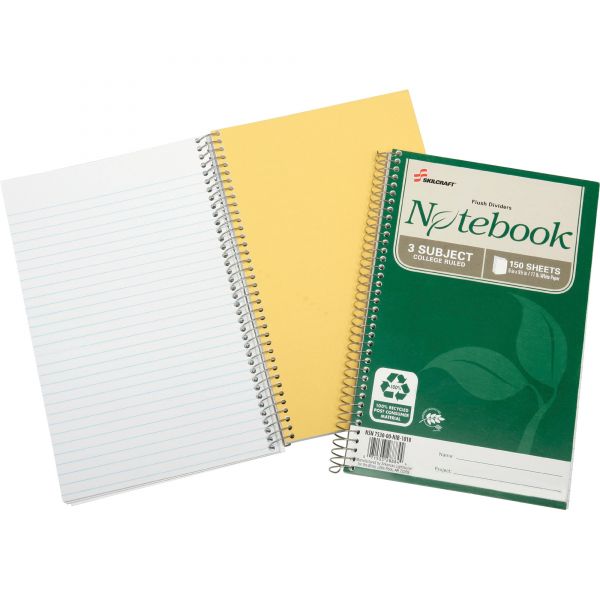 NSN6002020 SKILCRAFT 3-Subject Spiral Notebook