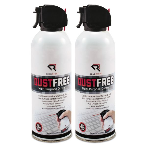 REARR3722 Read Right DustFree Multipurpose Duster, 2 10oz Cans/Pack