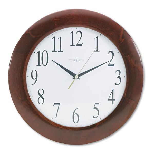 MIL625214 Howard Miller Corporate Wall Clock, 12-3/4", Cherry