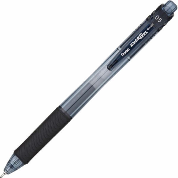 Pentel EnerGel XM Penna Gel Retrattile Punta 1,0 Mm - Inchiostro Nero, Confezione 12 Pezzi Con Impugnatura In Gomma