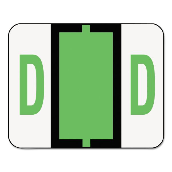 SMD67074 Smead A-Z Color-Coded Bar-Style End Tab Labels, Letter D, Light Green, 500/Roll