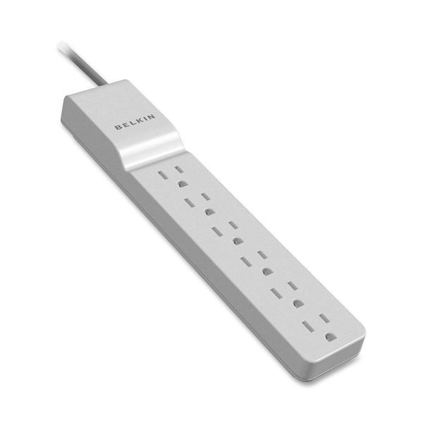 BLKBE10600004 Belkin Home/Office Surge Protector, 6 Outlets, 4 ft Cord, 720 Joules, White