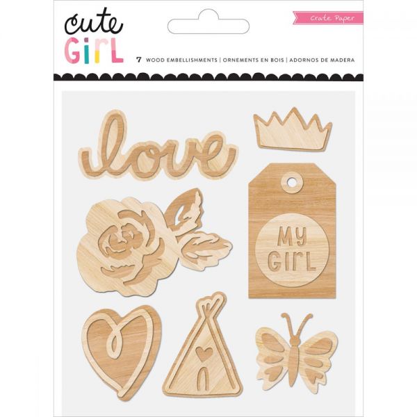 NOTM425465 Cute Girl Wood Veneer Shapes 7/Pkg