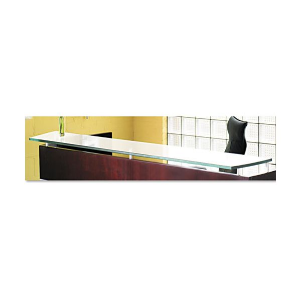 MLNNRDC Tiffany Industries Napoli Veneer Glass Reception Counter, 86 1/2W x 15 1/4D