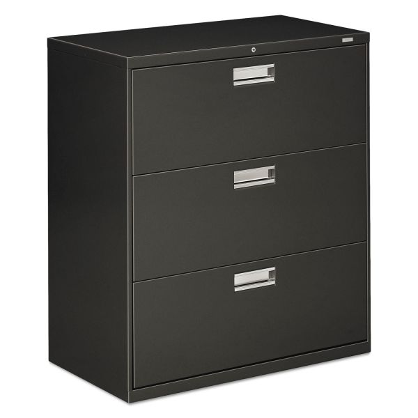HON683LS HON 600 Series Three-Drawer Lateral File, Letter/Legal/A4, 36w x 19-1/4d, Charcoal