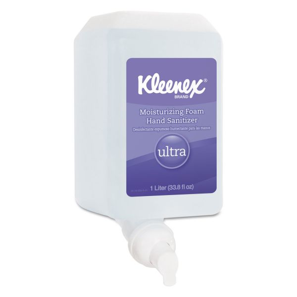KCC34700 Kleenex Ultra Moisturizing Foam Hand Sanitizer, 1,000 ml, Clear, 6/Carton