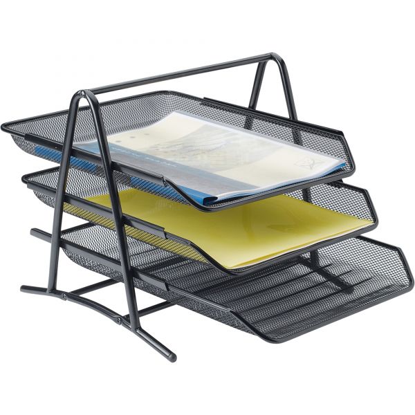 LLR90206 Lorell Steel Mesh 3-Tier Mesh Desk Tray