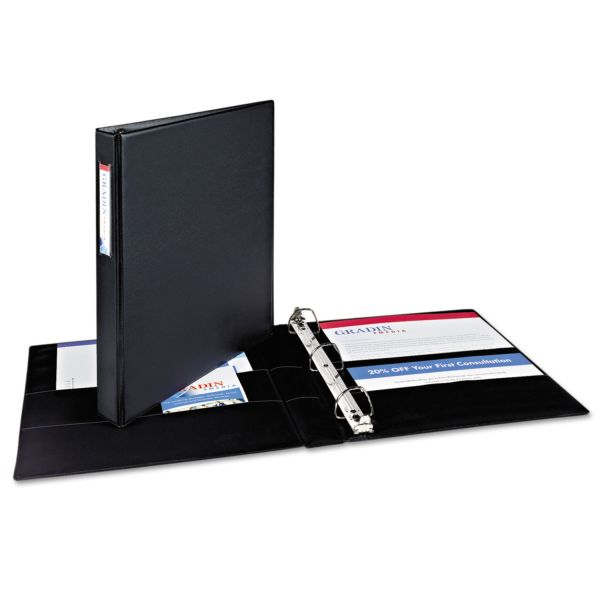AVE08302 Avery Durable 3-Ring Binder with Two Booster EZD Rings, 1" Capacity, Black