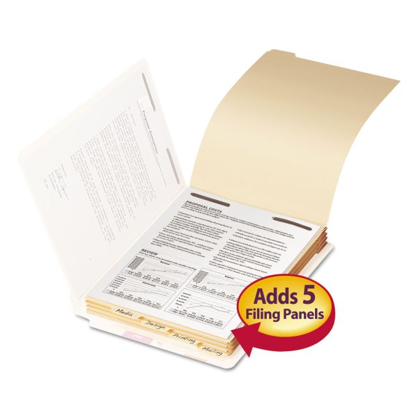 SMD35600 Smead Stackable End Tab Folder Dividers with Fastener, Letter, 1/2" Cap, 50 Each/Pack
