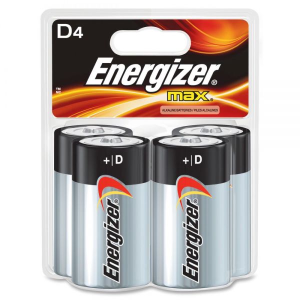 EVEE95BP4CT Energizer Max Alkaline D Batteries