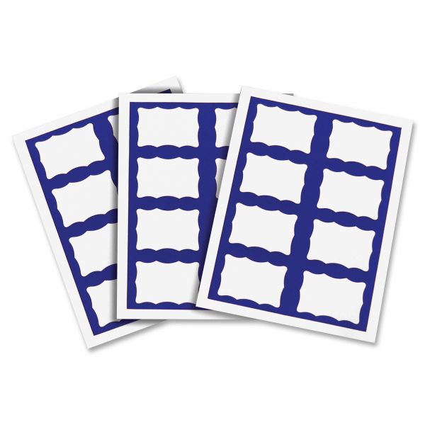 CLI92365 C-Line Laser Printer Name Badges, 3 3/8 x 2 1/3, White/Blue, 200/Box