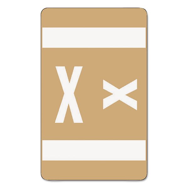 SMD67194 Smead Alpha-Z Color-Coded Second Letter Labels, Letter X, Light Brown, 100/Pack