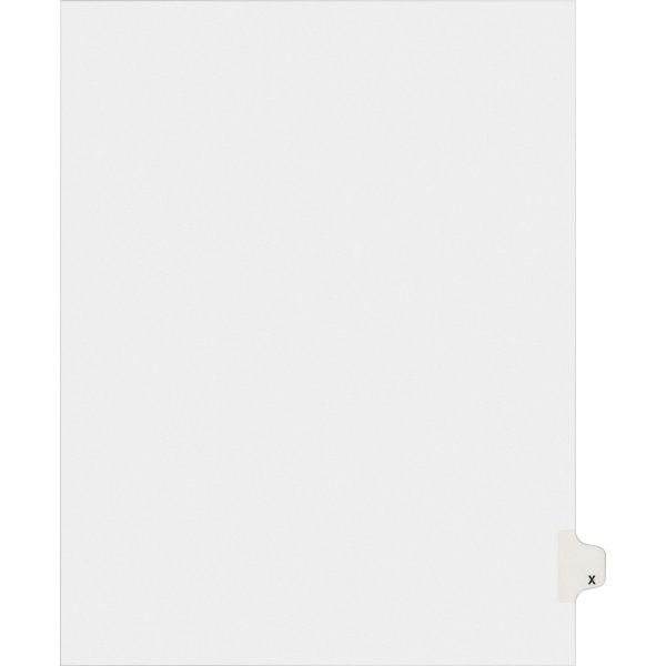 AVE82186 Avery Allstate-Style Legal Exhibit Side Tab Divider, Title: X, Letter, White, 25/Pack