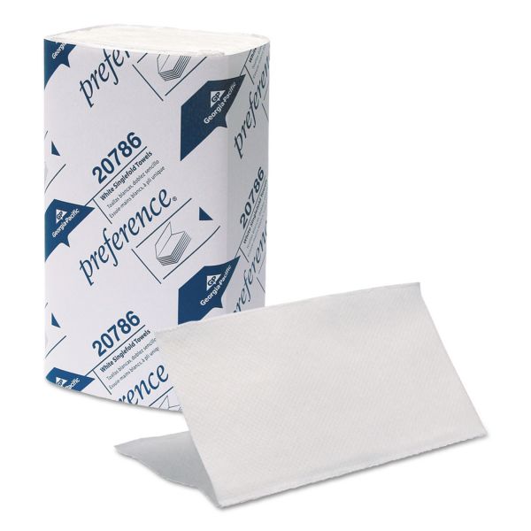 GPC2078601 Georgia Pacific Professional Preference Singlefold Paper Towels, 9 1/4 x 10 1/4, White, 250 Sheets/Pack, 16 Packs/Carton