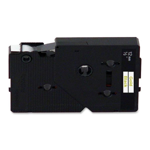 BRTTC33 Brother P-Touch TC Tape Cartridges for P-Touch Labelers, 1/2"w, Gold on Black, 2/Pack