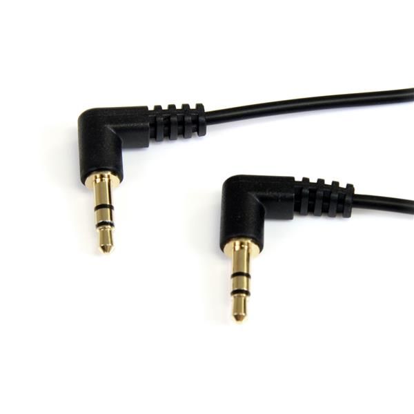 SYNX2856011 StarTech.com 6 ft Slim 3.5mm Right Angle Stereo Audio Cable - M/M