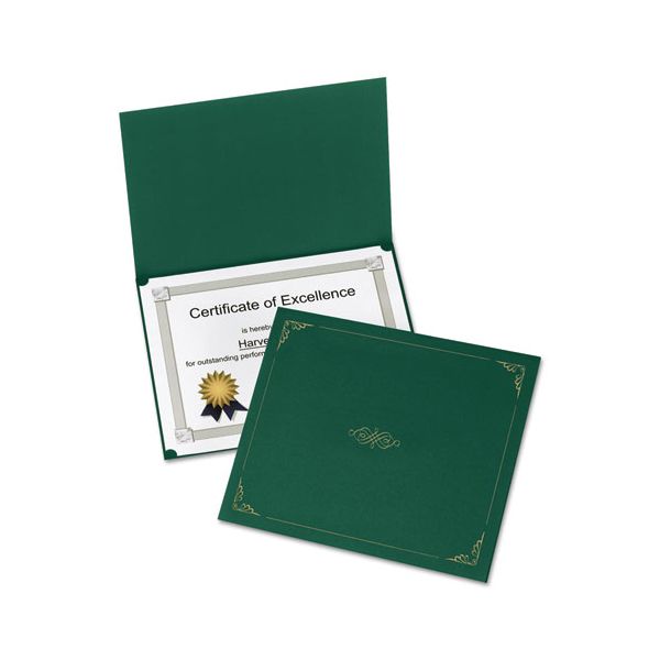 OXF29900605BGD Oxford Certificate Holder, 11 1/4 x 8 3/4, Green, 5/Pack