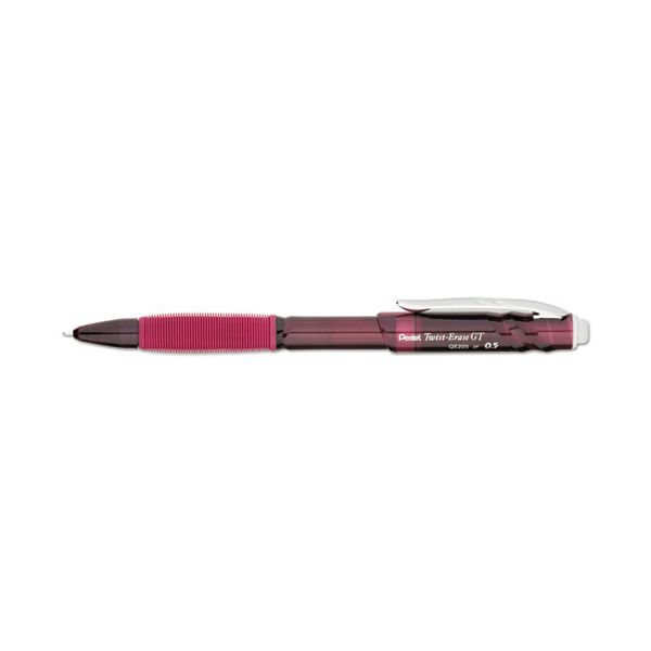 PENQE205B Pentel Twist-Erase GT Pencils, 0.5 mm, Red