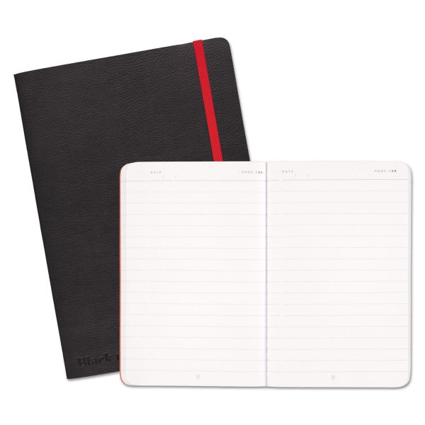 JDK400065000 Black n' Red Soft Cover Notebook, Legal Rule, Black Cover, 8 1/4 x 5 3/4, 71 Sheets/Pad