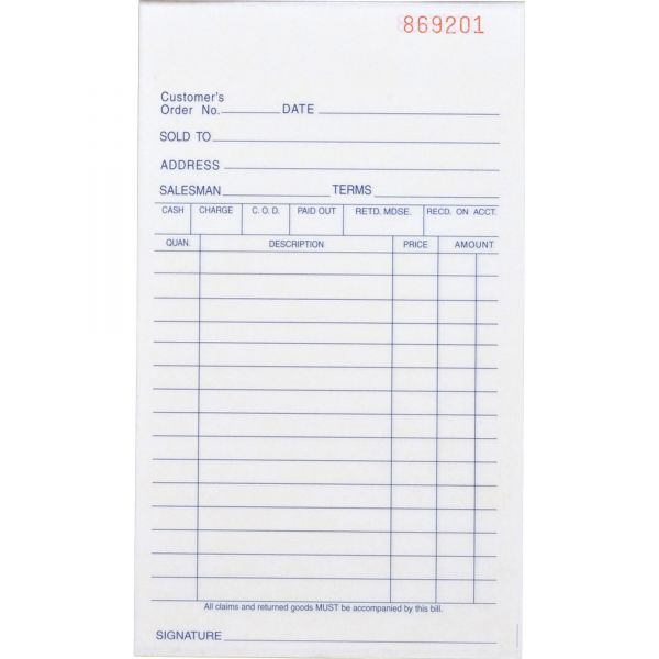 BSN39550 Business Source All-Purpose 2-Part Carbonless Forms Book