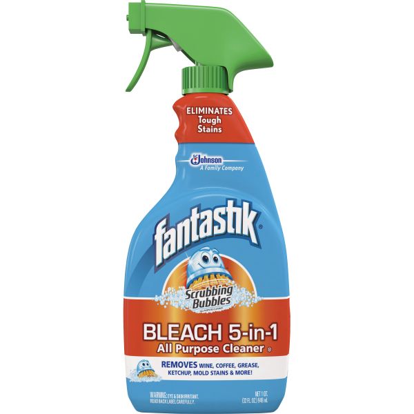 SJN652514 Fantastik Scrubbing Bubbles Bleach 5-in-1 Cleaner, Fresh Clean, 32oz Trigger Bottle, 8/Ct
