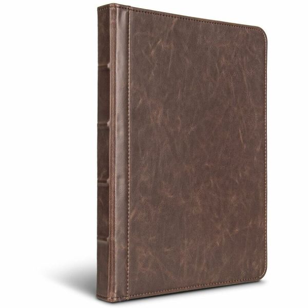 Samsill Vintage Hardback Zipper Portfolio, Vinyl, Dark Brown, 11 x