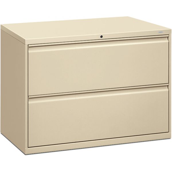 HON892LL HON 800 Series Two-Drawer Lateral File, Letter/Legal/A4, 42w x 19-1/4d x 28-3/8h, Putty